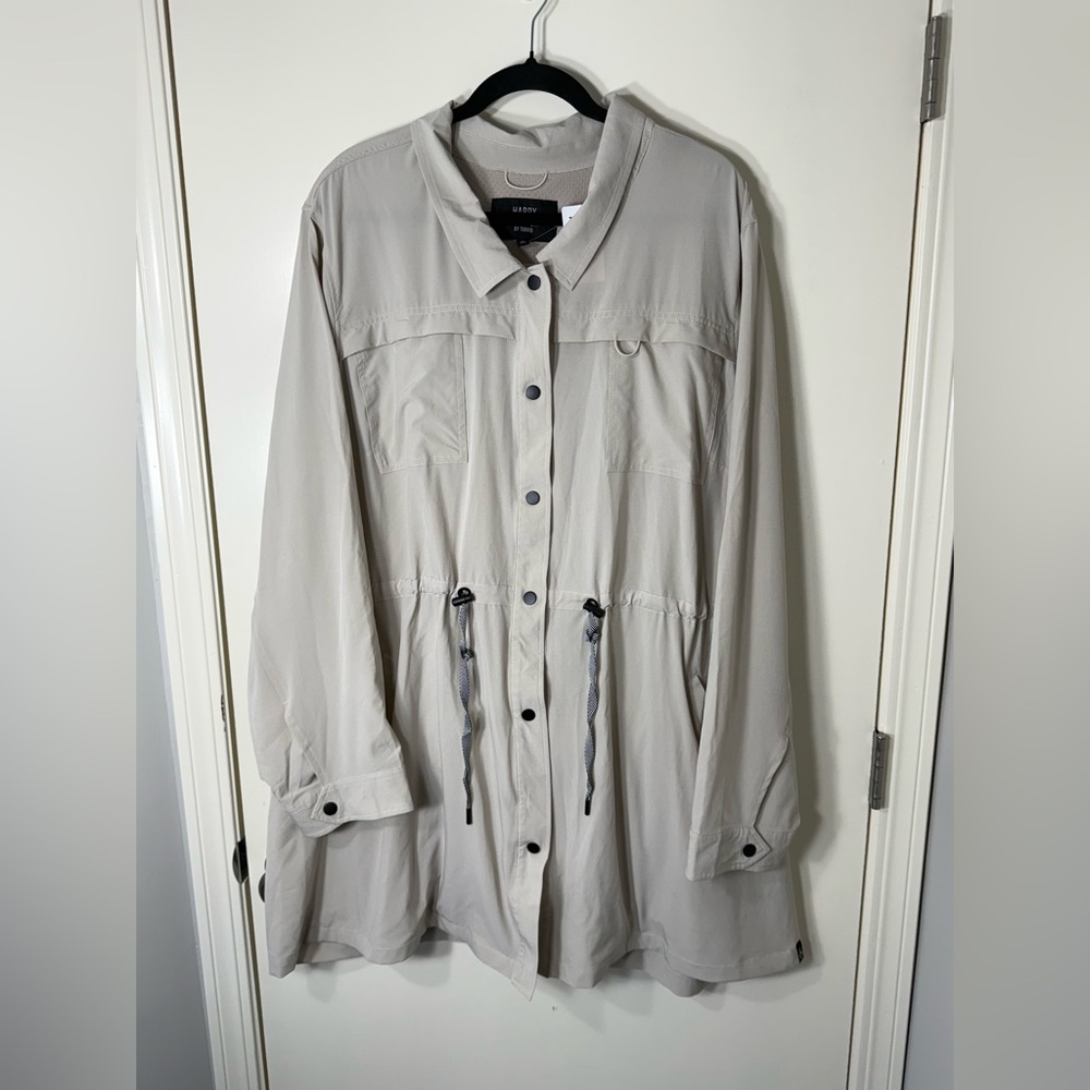 NWT Torrid‎ Happy Camper Gray Stretch Woven Anorak Jacket Plus Size 6X